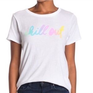 CHASER NWT CHILL OUT T-SHIRT MULTICOLOR WHITE TEE